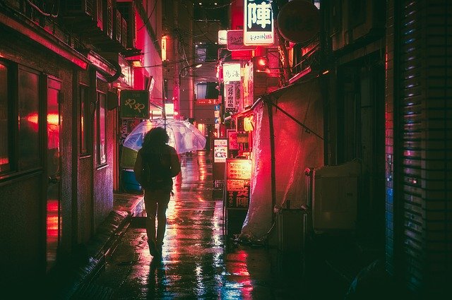 japan, osaka, night