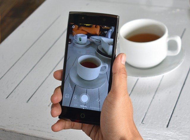 smartphone, instagram, tea