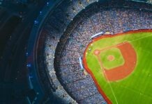 aerial photography of baseball stadium