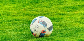 football, grass, ball