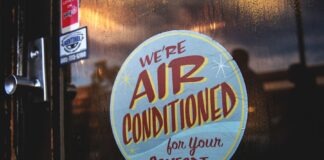 we're air conditioned for your comfort sticker