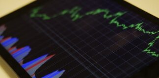 Black Blue and Red Graph Illustration