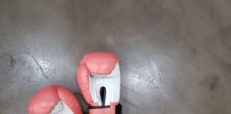 pair of pink boxing gloves