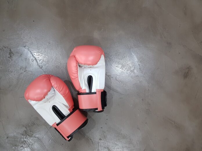 Photo by Arisa Chattasa pair of pink boxing gloves