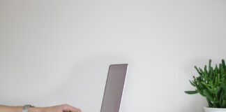 person using laptop