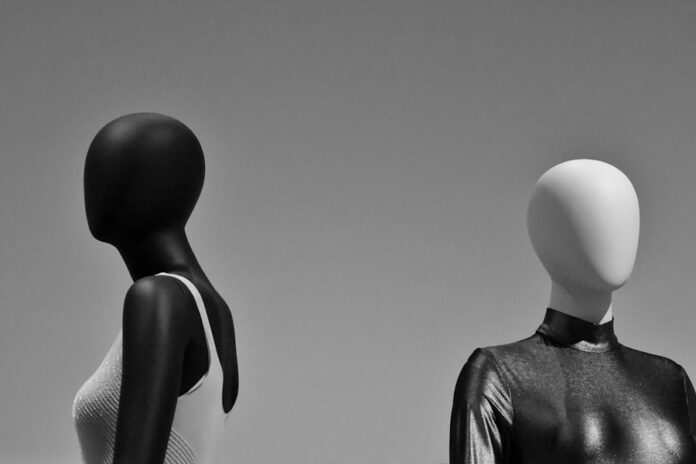 Photo by Pedro Vit two black and white body dresses