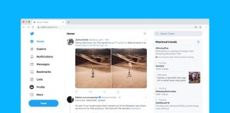Twitter website on desktop