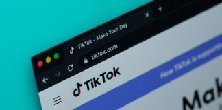 a computer screen with the word tiktok on it