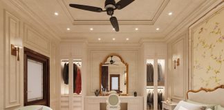 Luxurious bedroom with elegant decor, featuring a king-sized bed, modern furnishings, and soft lighting.