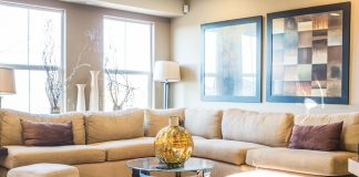 brown sofa in a room during daytime