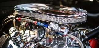 close-up photography of vehicle engine