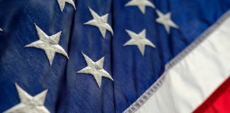 blue, white, and red flag