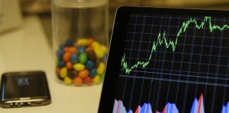 Benefits of a Single Demat Account vs. Multiple Accounts Tablet display of stock market data with smartphone and colorful candies on desk.