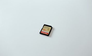 black and brown SD card