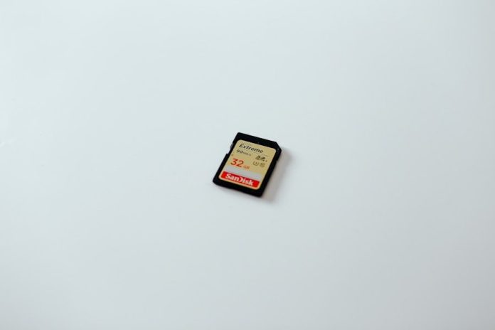 black and brown SD card