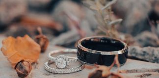 What Sets Tungsten Rings Apart From Other Wedding Band Metals a couple of wedding rings sitting on top of a rock