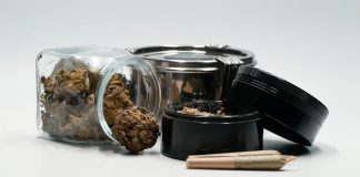 clear glass container with brown food