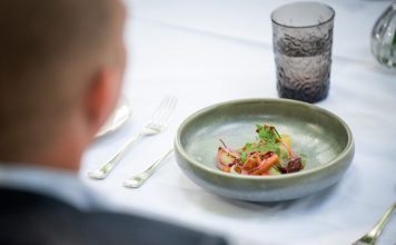 green vegetable on white ceramic bowl