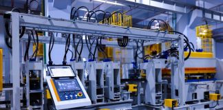 a machine that is inside of a building