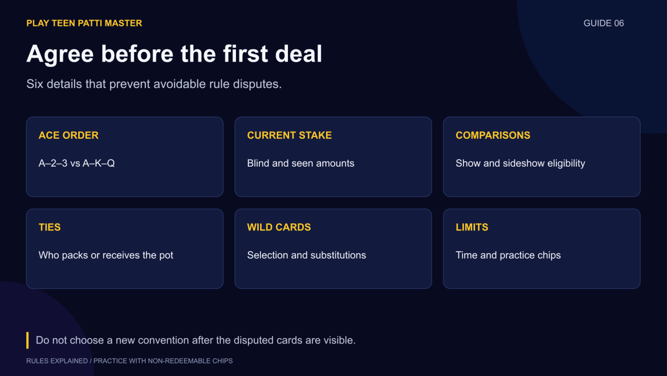 Agree before the first deal